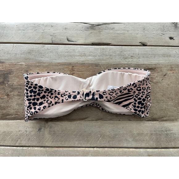 Victoria's Secret Animal Print X-SMALL Tahiti Bandeau Bikini Top Swim - Picture 2 of 2